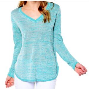 Tommy Bahama Holmby Linen Blend Lightweight Marled V-Neck Sweater S #202G